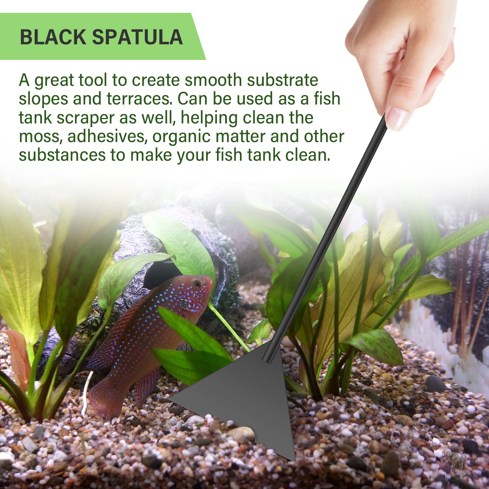 Simple Deluxe Aquarium Aquascape Tools Kit 4 in 1 Anti Rust Aquatic Plant Aquascaping Tool Stainless Steel Tweezers Scissors Spatula Set for Aquarium