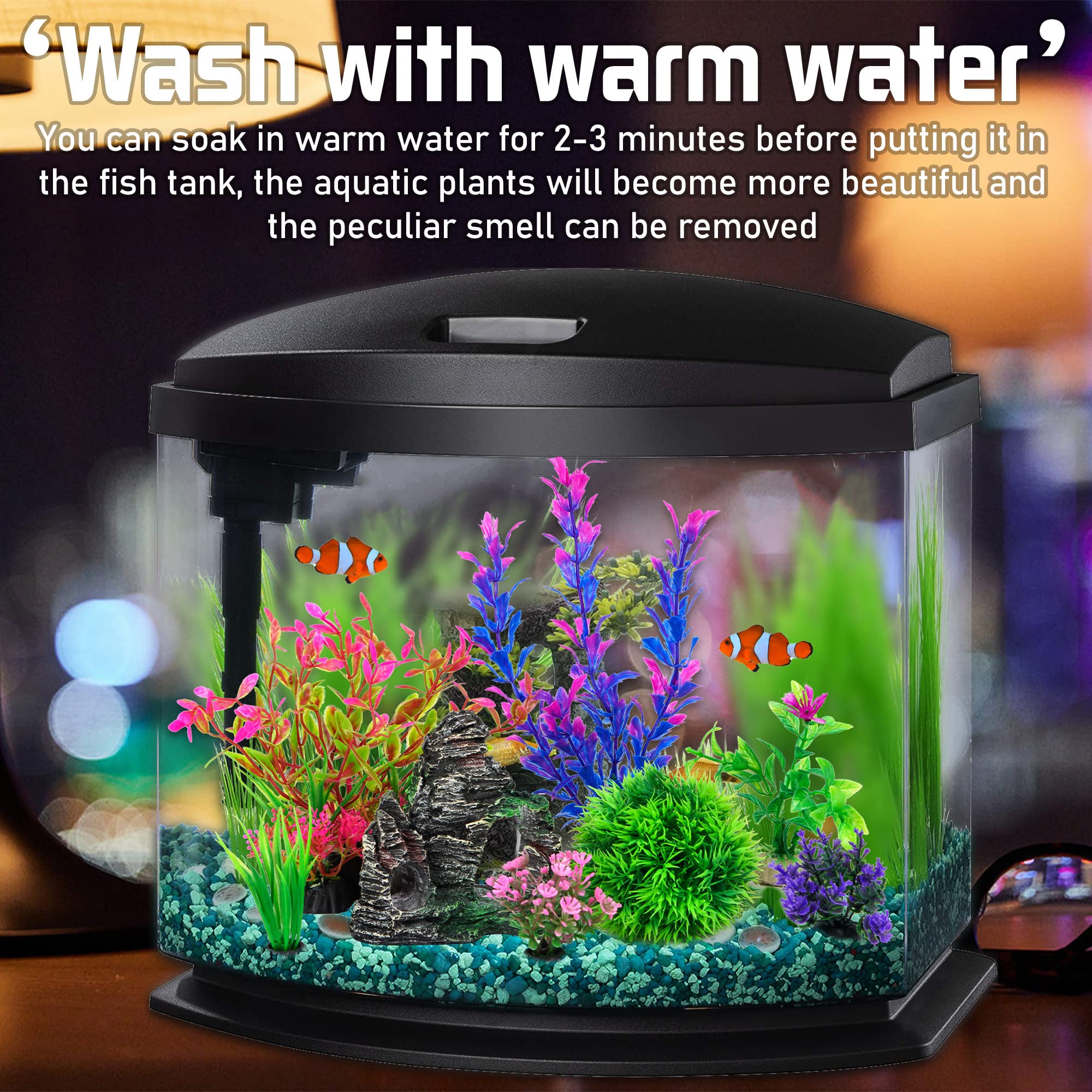 Ameliade Aquarium Decorations Fish Tank Artificial Plastic Plants Ca Supply AG